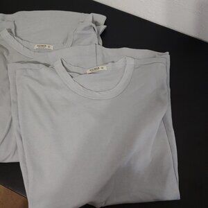 Buck Mason Men’s Medium Curved Hem Soft T  Shirts Lot of 2   Blue Short Sleeve